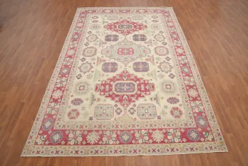 Geometric Kazak Vegetable Dye Area Rug 8x12