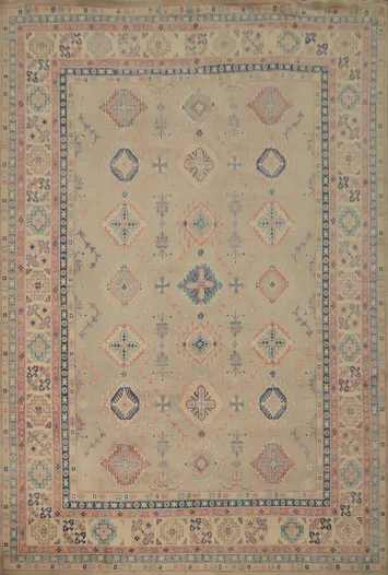 Vegetable Dye Kazak Oriental Area Rug 9x12