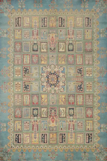 Handmade Green Kazak Vegetable Dye Area Rug 8x10