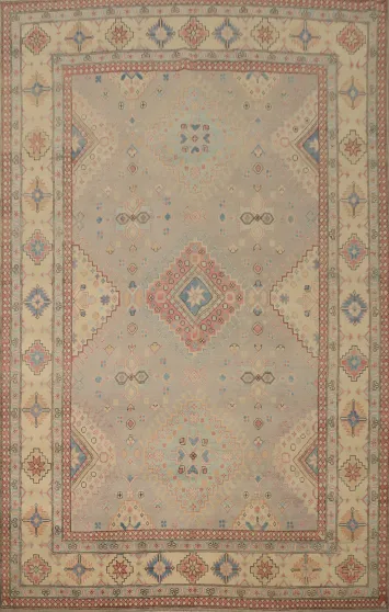 Vegetable Dye Kazak Geometric Large Area Rug 9x12