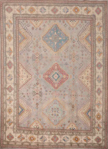 Vegetable Dye Kazak Oriental Area Rug 8x9
