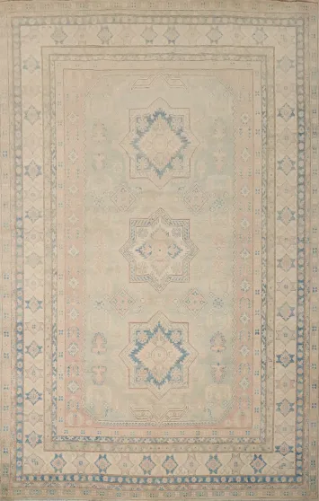 Vegetable Dye Kazak Handmade Wool Area Rug 8x11