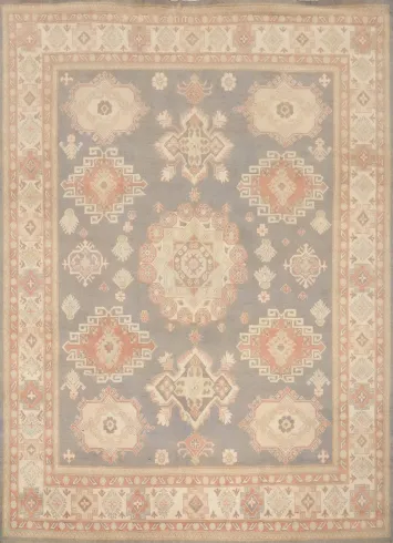 Vegetable Dye Kazak Geometric Wool Area Rug 8x10