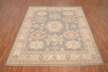 Vegetable Dye Kazak Geometric Wool Area Rug 8x10
