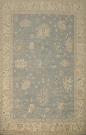 Handmade Floral Oushak Vegetable Dye Area Rug 9x12