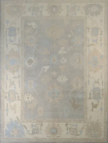 Vegetable Dye Oushak Handmade Wool Rug 9x12