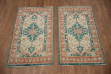 Set of 2 Oushak Vegetable Dye Rugs 2x3