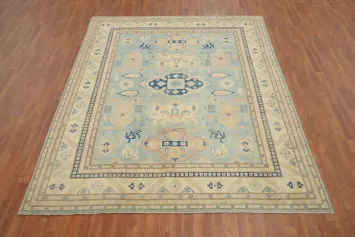 Light Blue Kazak Vegetable Dye Area Rug 8x10