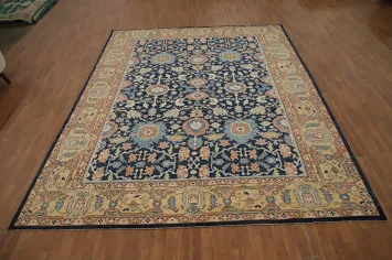 Navy Blue Oushak Vegetable Dye Area Rug 9x12