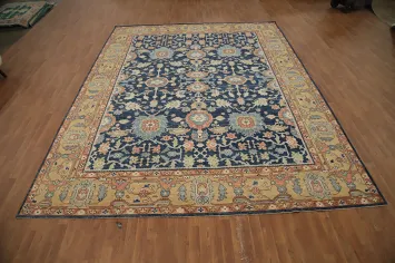 Blue Oushak Vegetable Dye Large Rug 11x14
