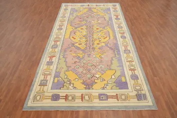 Handmade Wool Oushak Vegetable Dye Area Rug 7x15