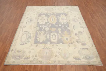 Gray Wool Oushak Vegetable Dye Area Rug 8x10
