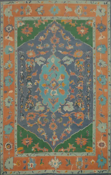 Vegetable Dye Oushak Handmade Large Rug 10x14