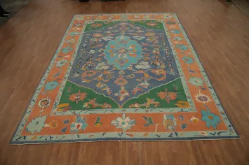 Vegetable Dye Oushak Handmade Large Rug 10x14