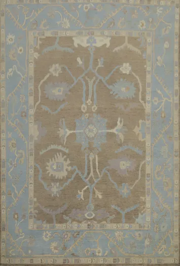 Handmade Brown Oushak Vegetable Dye Area Rug 8x10