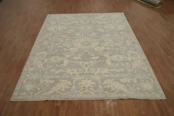 Handmade Gray Oushak Vegetable Dye Area Rug 8x10