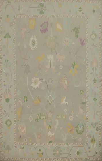 Vegetable Dye Oushak Oriental Area Rug 9x12