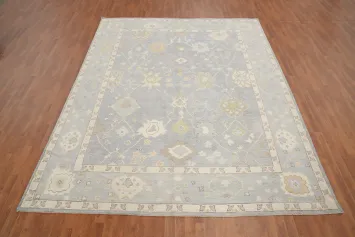 Vegetable Dye Wool Oushak Large Area Rug 9x12