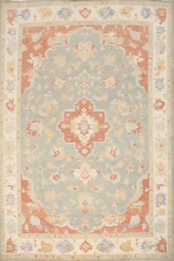 Vegetable Dye Oushak Turkish Large Area Rug 9x12