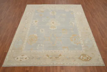 Gray Wool Oushak Vegetable Dye Area Rug 8x10