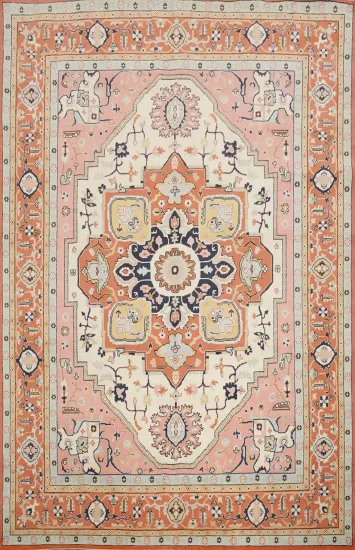 Geometric Wool Heriz Serapi Vegetable Dye Area Rug 8x10