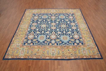 Vegetable Dye Blue Oushak Square Area Rug 10x10
