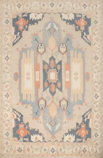 Vegetable Dye Wool Kazak Large Area Rug 9x12