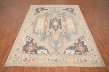 Vegetable Dye Wool Kazak Large Area Rug 9x12