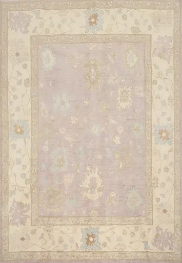 Muted Purple Wool Oushak Vegetable Dye Area Rug 8x10
