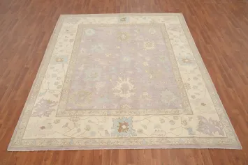 Muted Purple Wool Oushak Vegetable Dye Area Rug 8x10