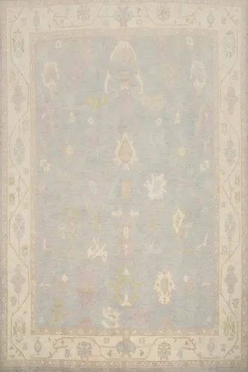 Gray Wool Oushak Vegetable Dye Area Rug 8x10