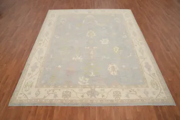 Gray Wool Oushak Vegetable Dye Area Rug 8x10