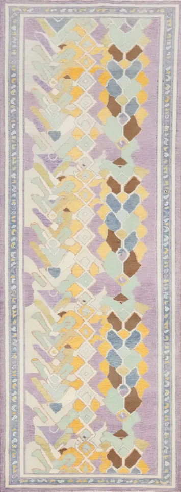 Vegetable Dye Oushak Handmade Runner Rug 4x15
