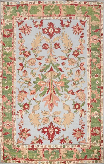 Floral Oushak Vegetable Dye Area Rug 9x12