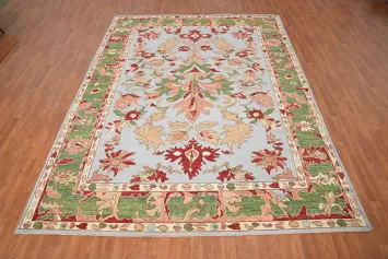 Floral Oushak Vegetable Dye Area Rug 9x12