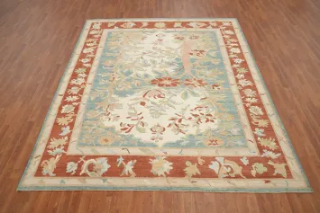 Floral Wool Oushak Vegetable Dye Area Rug 8x10