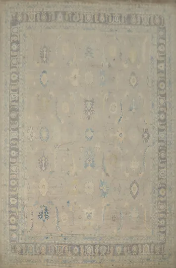 Vegetable Dye Oushak Wool Large Rug 12x14
