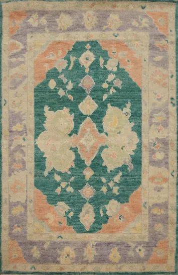 Vegetable Dye Oushak Handmade Wool Rug 3x4