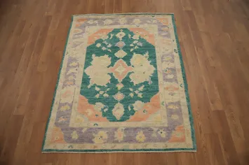 Vegetable Dye Oushak Handmade Wool Rug 3x4