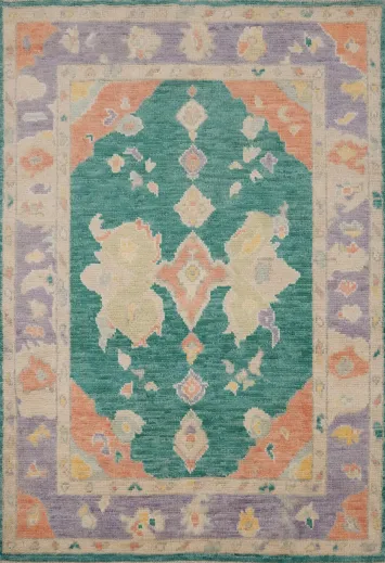 Vegetable Dye Oushak Handmade Wool Rug 3x4