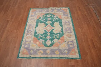Vegetable Dye Oushak Handmade Rug 3x4