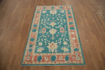 Vegetable Dye Green Oushak Oriental Rug 3x5