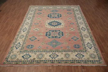 Vegetable Dye Kazak Geometric Large Area Rug 9x12