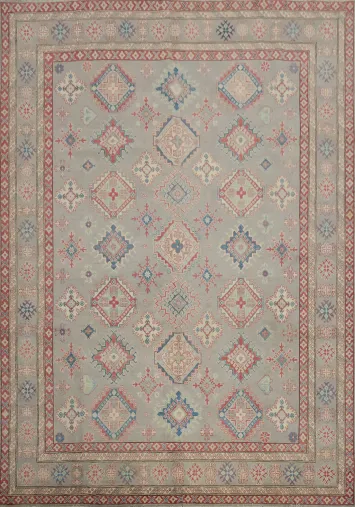 Geometric Kazak Vegetable Dye Area Rug 8x10