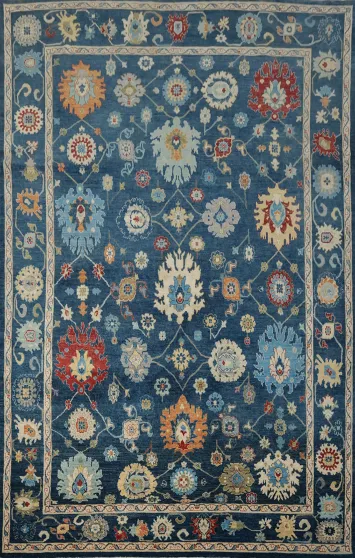 Handmade Blue Ziegler Vegetable Dye Area Rug 9x12