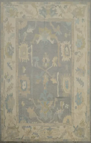 Vegetable Dye Oushak Gray Wool Large Rug 10x14