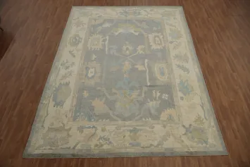 Vegetable Dye Oushak Gray Wool Large Rug 10x14