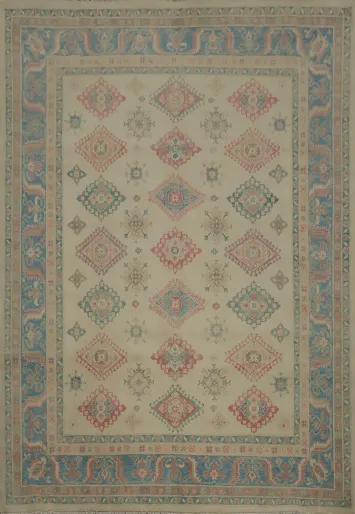 Geometric Kazak Vegetable Dye Area Rug 8x10