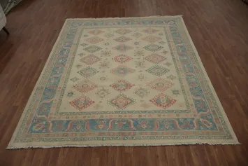 Geometric Kazak Vegetable Dye Area Rug 8x10