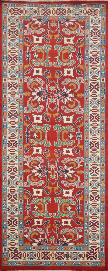 Vegetable Dye Heriz Serapi Handmade Wool Runner Rug 3x9